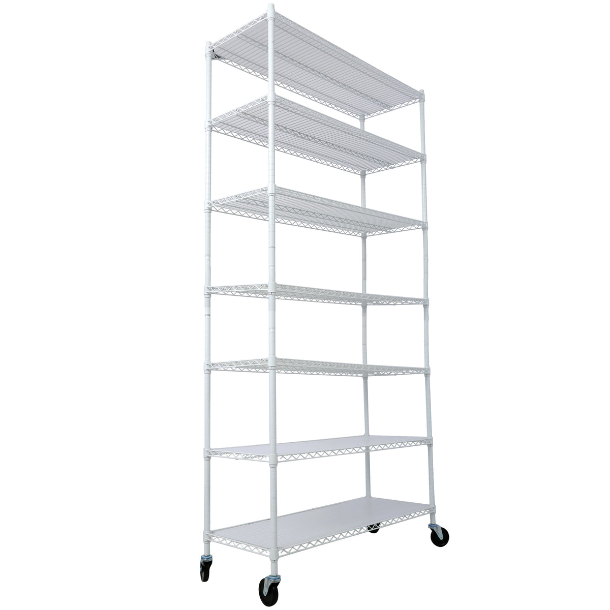 7-Tier Adjustable Wire Shelving Unit, 2450 lb Capacity for workshop, garage, storage, or utility use