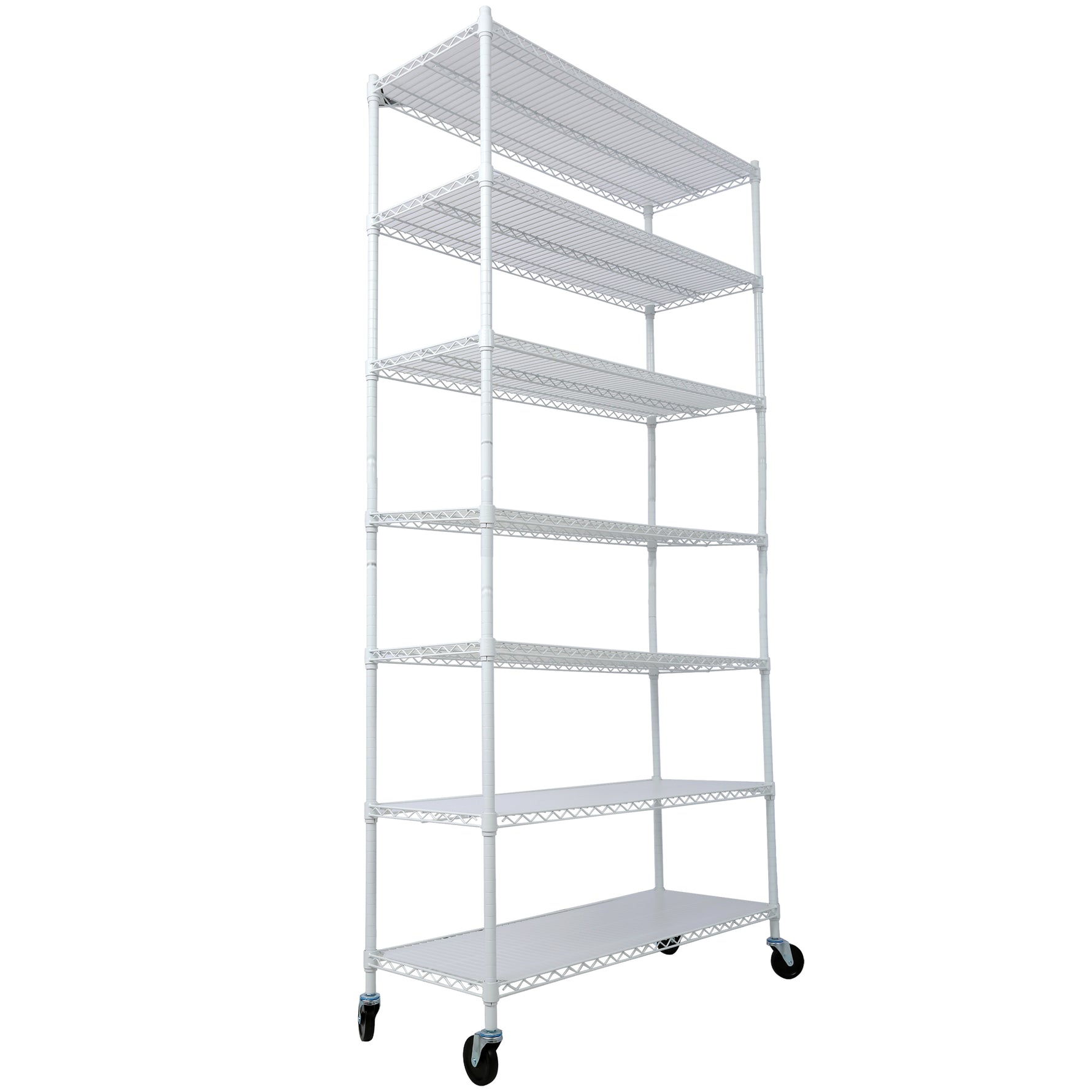 7-Tier Adjustable Wire Shelving Unit, 2450 lb Capacity for workshop, garage, storage, or utility use