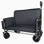 3-in-1 Folding Wagon Cart with Bench Seat & Storage for workshop, garage, storage, or utility use