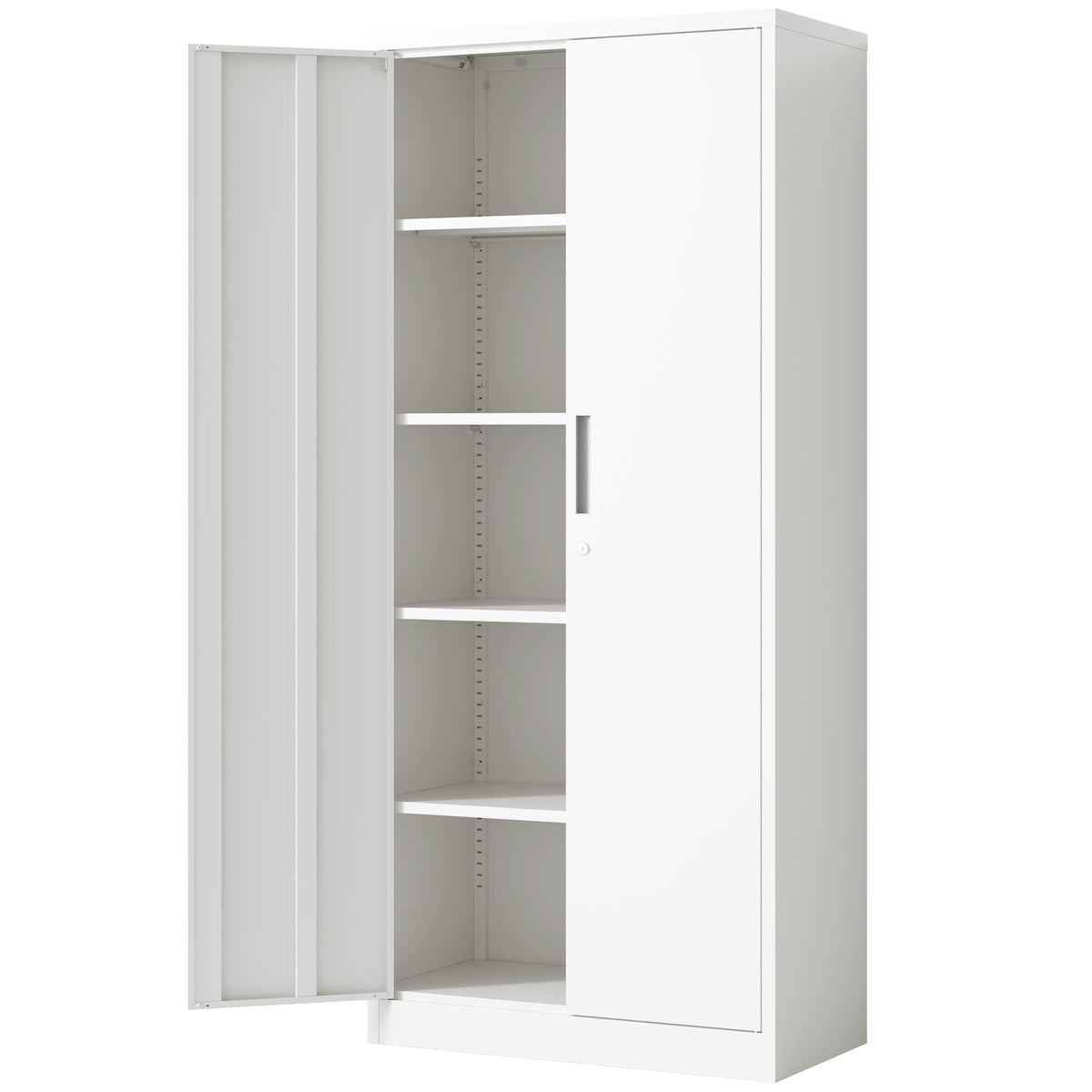Locking Steel Garage Storage Cabinet with 4 Adjustable Shelves for workshop, garage, storage, or utility use