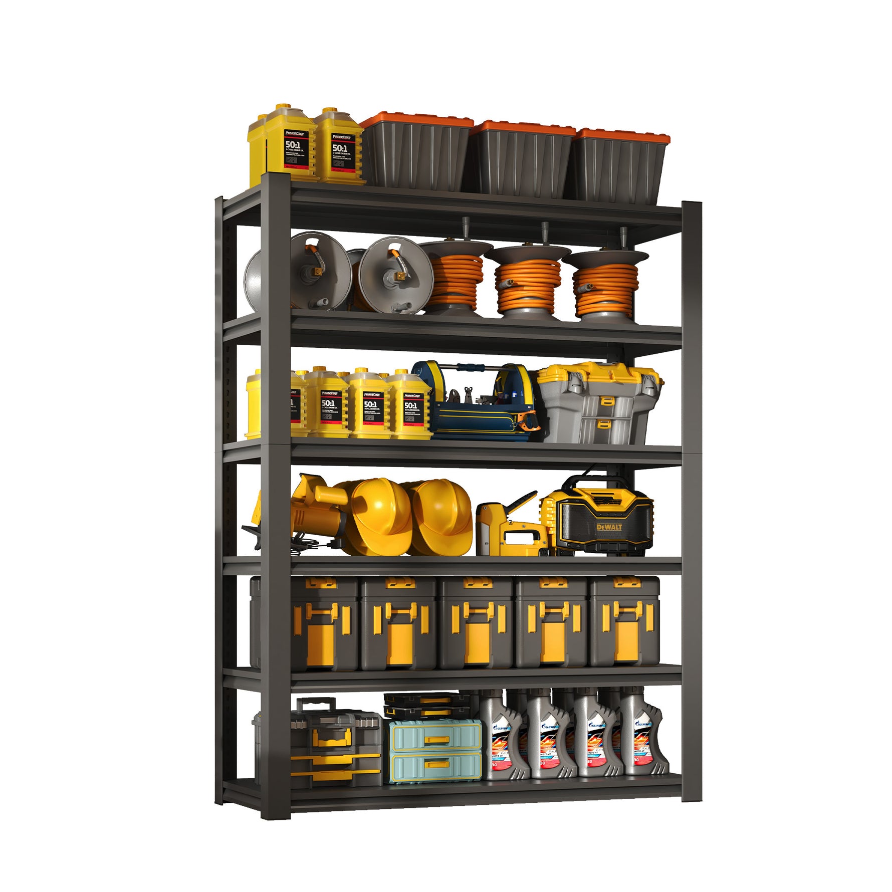 Industrial Heavy Duty Adjustable Metal Mesh Storage Shelving Unit for workshop, garage, storage, or utility use