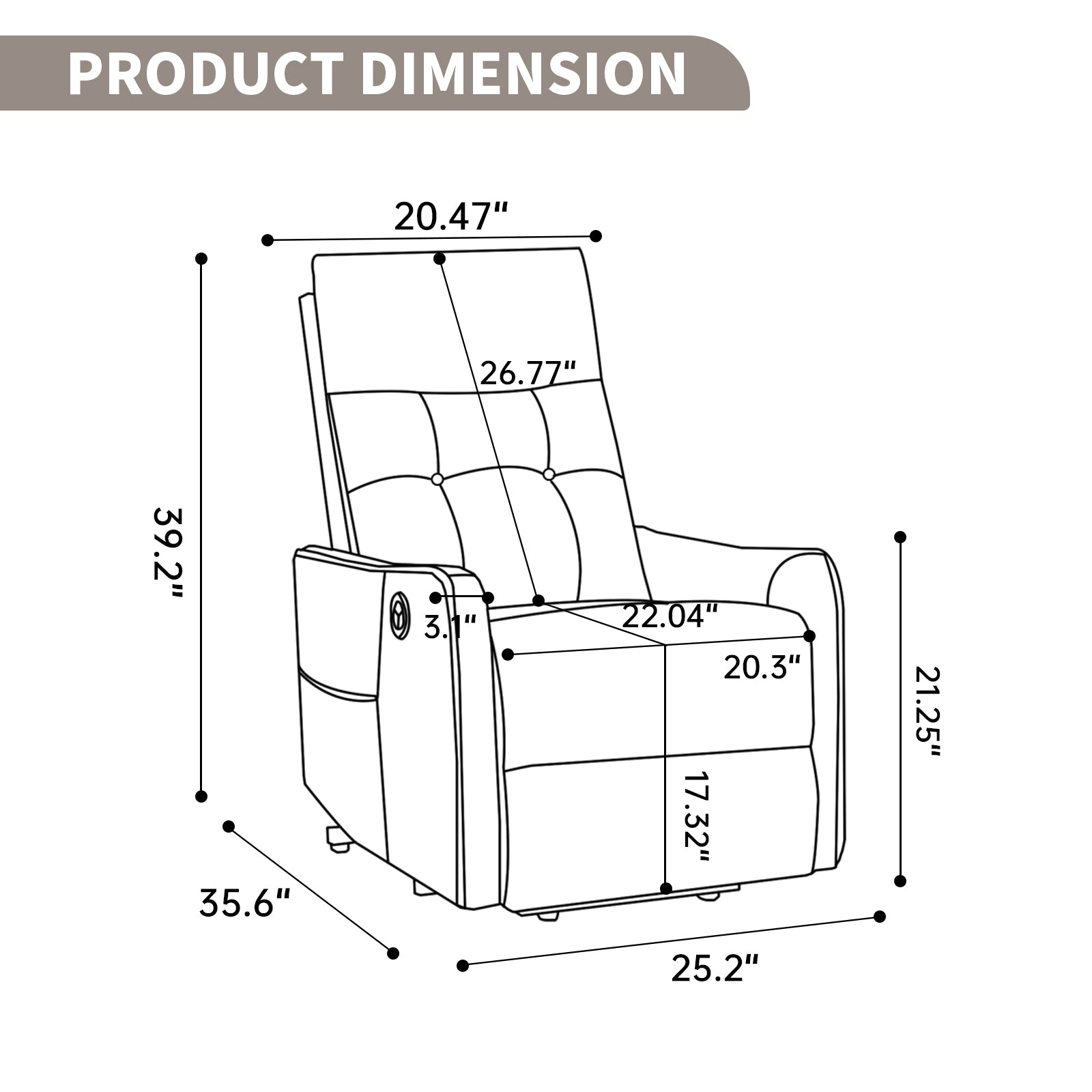 Single Motor Power Lift Recliner Chair with Massage & Heat detail image 71
