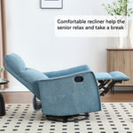 Heat Massage Manual Recliner Chair with Rocker and Swivel in Fabric for Living Room detail image 30