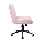 Techni Sport pink criss cross office chair with wide padded seat and rolling base