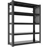 Industrial Heavy-Duty Metal 5-Tier Adjustable Shelving Unit with Pegboard for workshop, garage, storage, or utility use