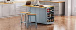 53 in. Farmhouse Kitchen Island with Power Outlet & Stools product view 89
