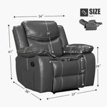 Air Leather Recliner Chair with Vibration and Heating detail image 9