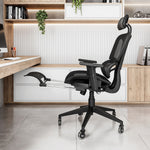 Techni Mobili Reclining Mesh Office Chair with Footrest for home office seating