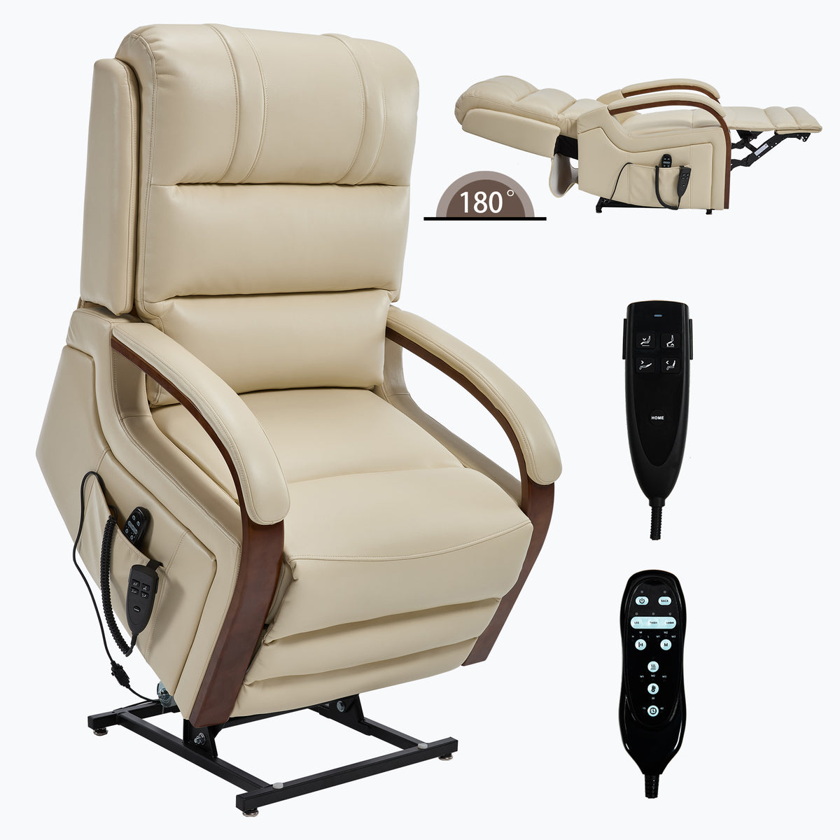 Dual-Motor Leather-Air Power Lift Recliner detail image 31