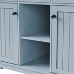 53 in. Farmhouse Kitchen Island with Power Outlet & Stools product view 164