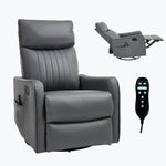 Faux Leather Heat & Massage Manual Rocker Swivel Recliner detail image 13