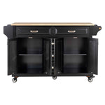 Rubberwood Kitchen Cart with 5 Drawers & Storage Cabinet product view 10