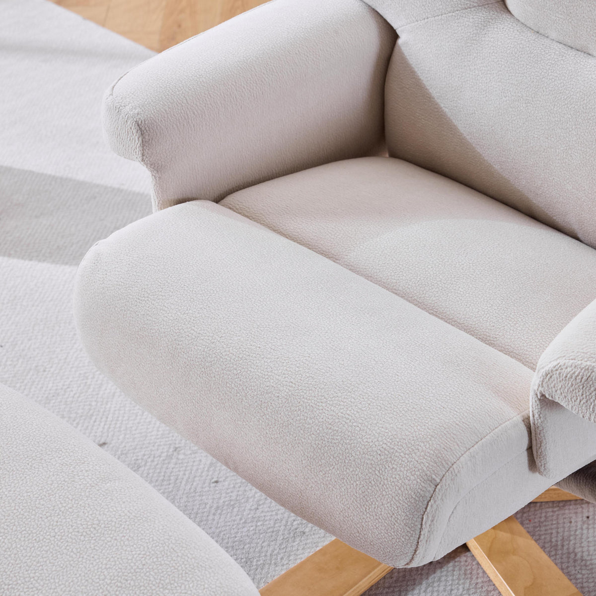 Modern Heated Massage 360° Swivel Recliner Accent Chair with Ottoman, Ergonomic detail image 15