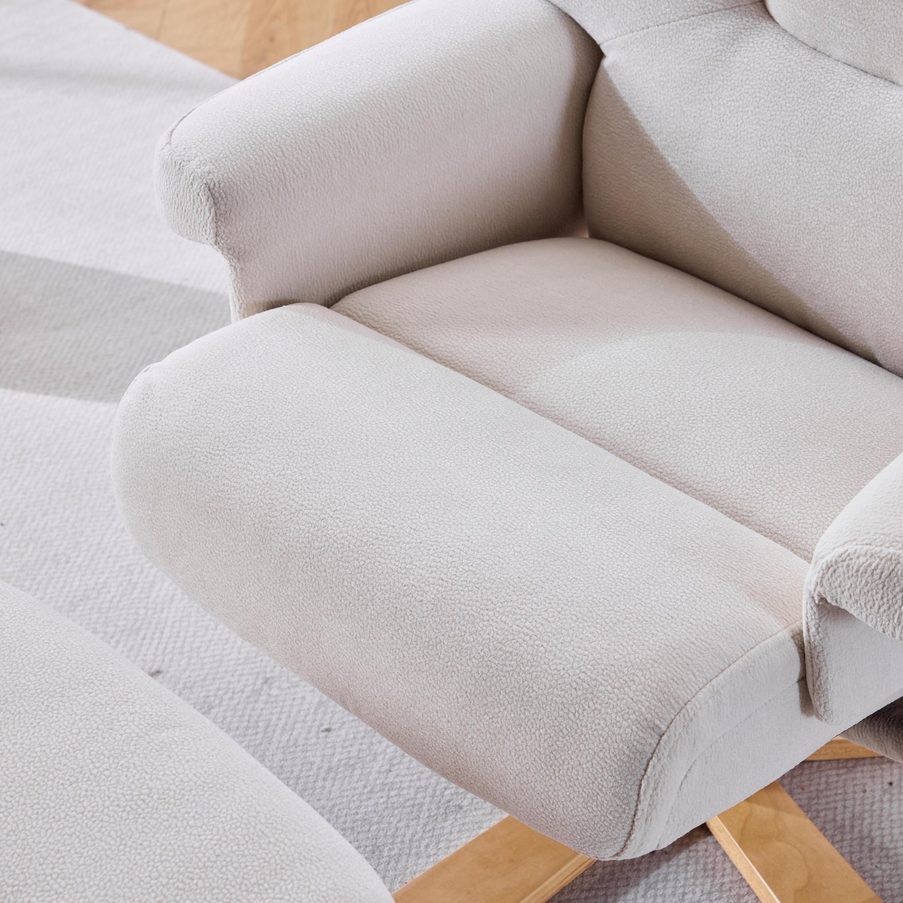 Modern Heated Massage 360° Swivel Recliner Accent Chair with Ottoman, Ergonomic detail image 15