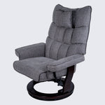 8-Point Massage Recliner with Ottoman, Heated Reclining Chair, Bent Wood Base detail image 7