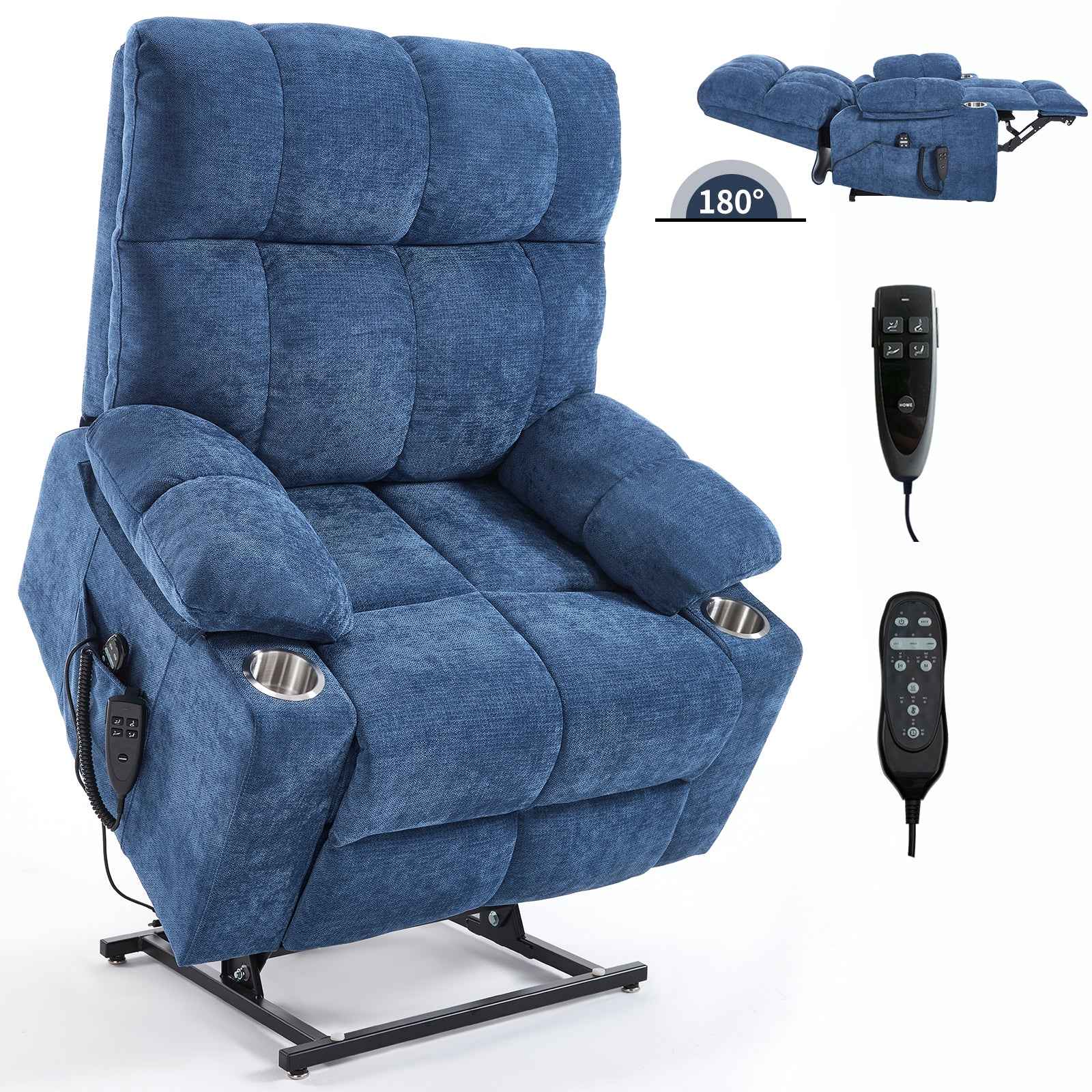 Chenille Dual-Motor Power Lift Recliner, 350 lb Capacity detail image 22
