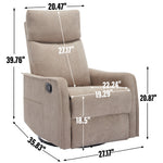 Heat Massage Manual Recliner Chair with Rocker and Swivel in Fabric for Living Room detail image 72