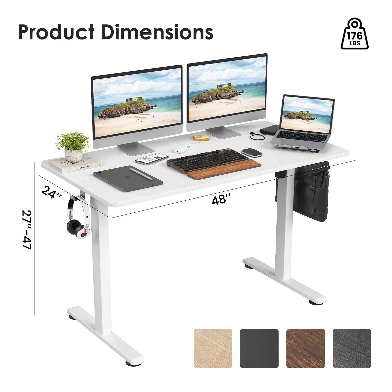 STARY Electric Standing Desk with Splice Board workspace desk setup