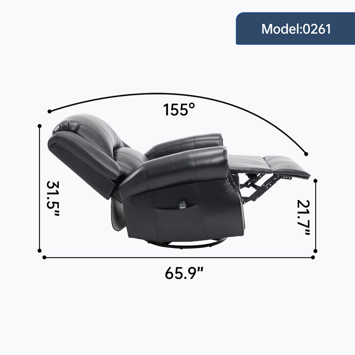 Heat Massage Manual Recliner Chair with Rocker and Swivel for Living Room detail image 107