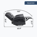 Heat Massage Manual Recliner Chair with Rocker and Swivel for Living Room detail image 107