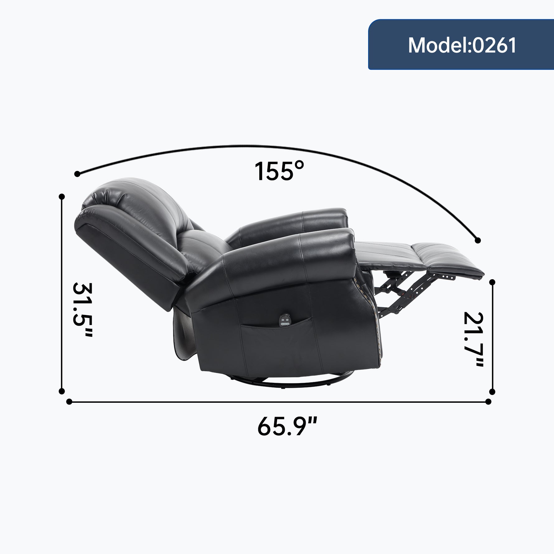 Heat Massage Manual Recliner Chair with Rocker and Swivel for Living Room detail image 107