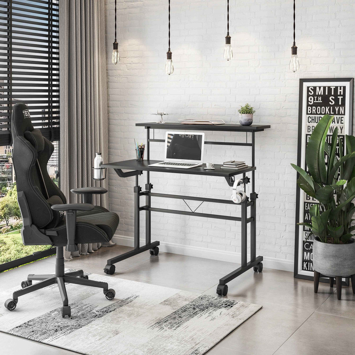 Techni Mobili Rolling Sit-to-Stand Laptop Cart mobile laptop workstation