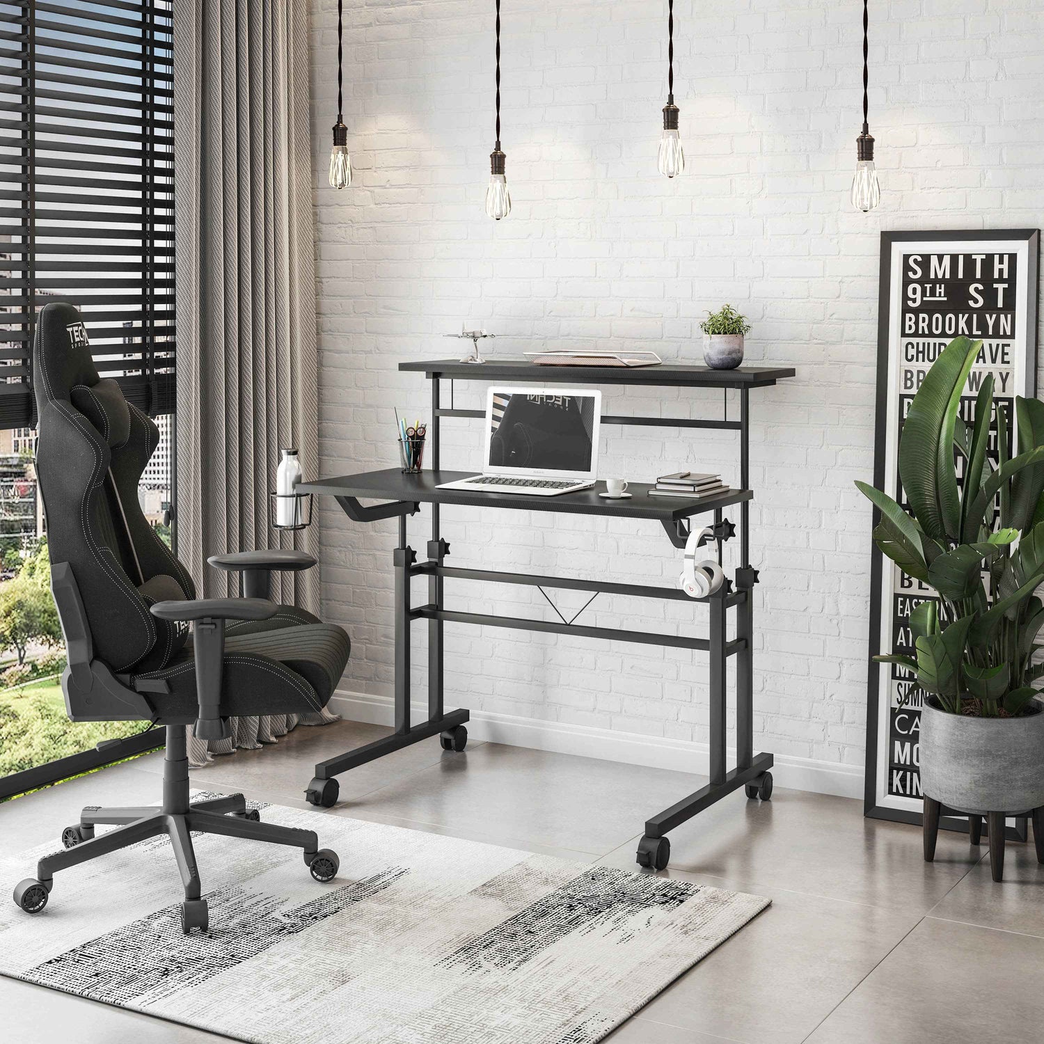 Techni Mobili Rolling Sit-to-Stand Laptop Cart mobile laptop workstation