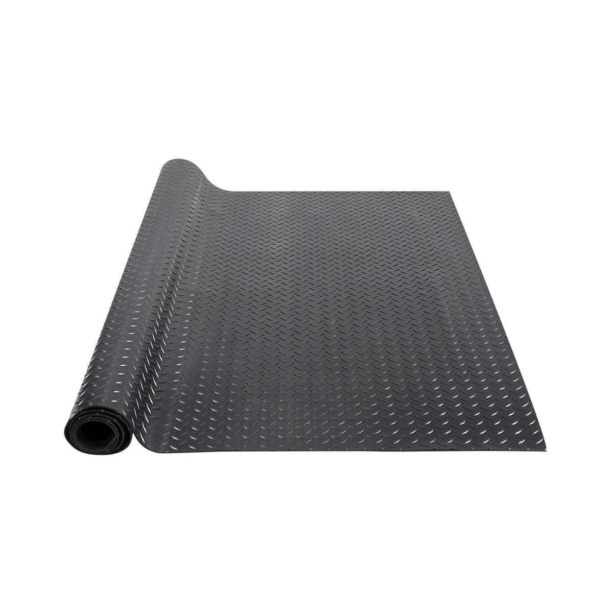 Diamond-Plate Rubber Flooring Roll, 3 mm x 4 ft x 15 ft Garage Floor Mat for workshop, garage, storage, or utility use