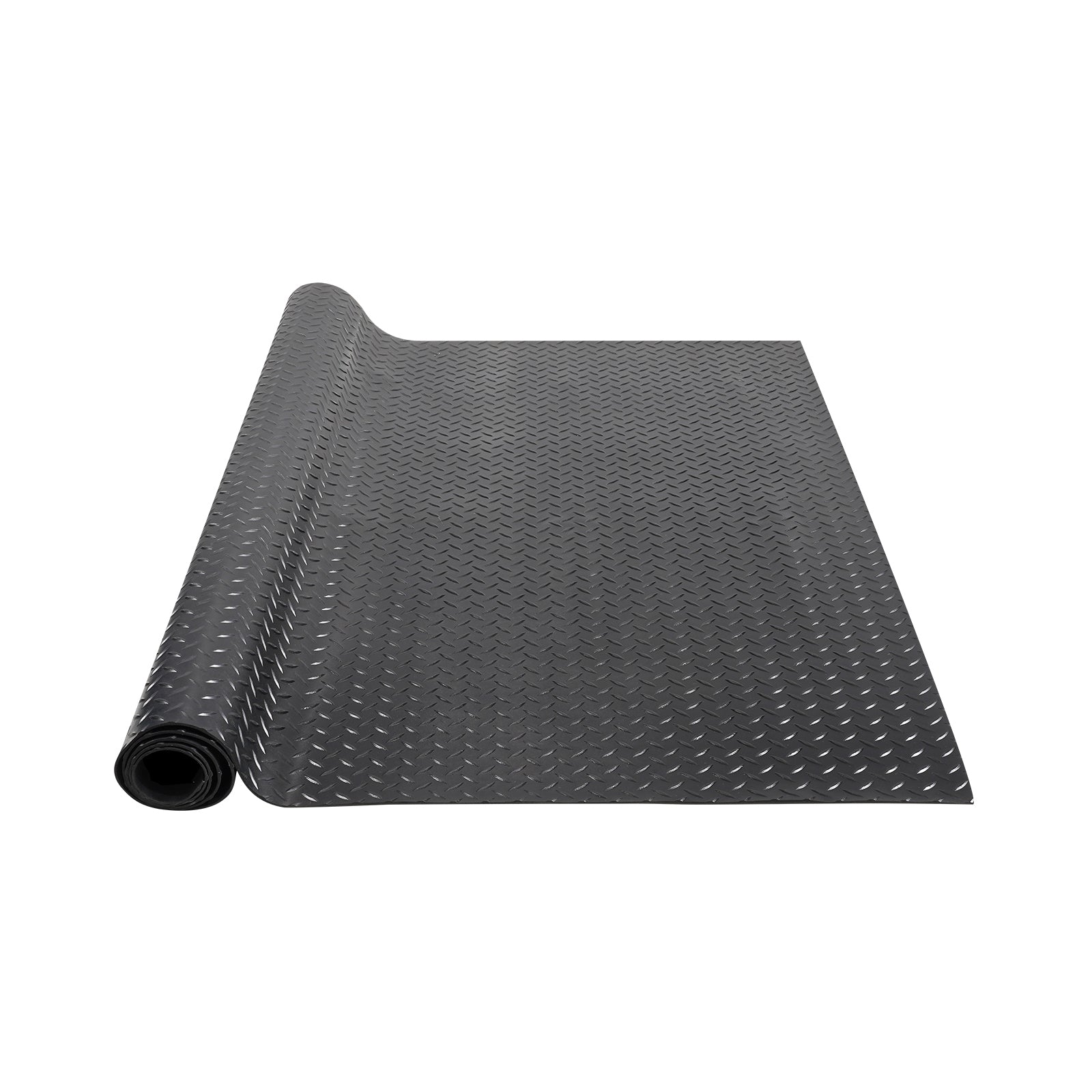 Diamond-Plate Rubber Flooring Roll, 3 mm x 4 ft x 15 ft Garage Floor Mat for workshop, garage, storage, or utility use