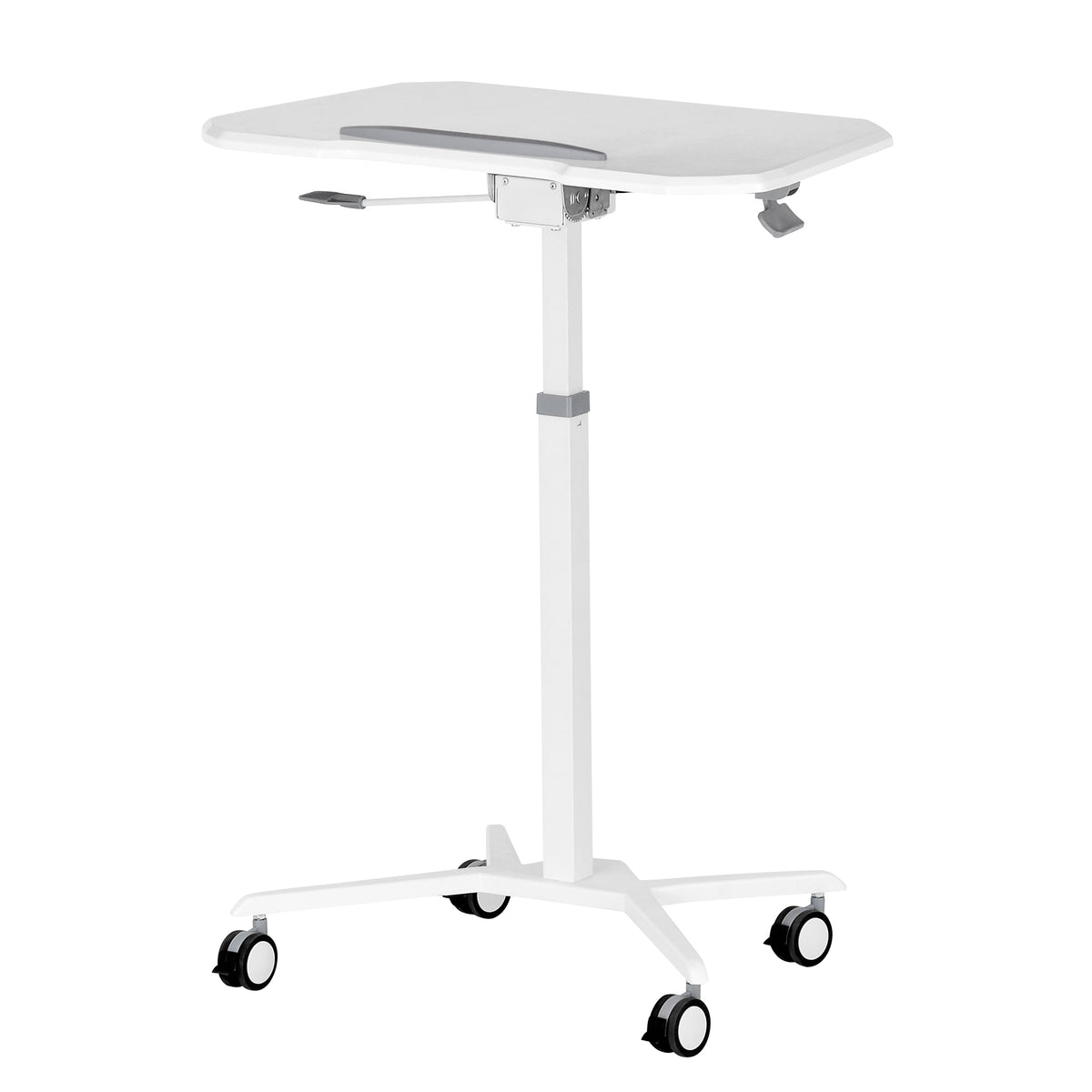 Techni Mobili White Sit-to-Stand Mobile Laptop Cart mobile laptop workstation