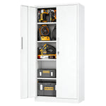 Locking Steel Garage Storage Cabinet with 4 Adjustable Shelves for workshop, garage, storage, or utility use