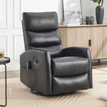 Heat Massage Manual Recliner Chair with Rocker and Swivel in Fabric for Living Room product image