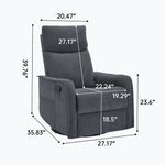 Heat Massage Manual Recliner Chair with Rocker and Swivel in Fabric for Living Room detail image 95