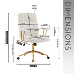 Textured Boucle Gold Office Chair with Padded Arms workspace desk setup