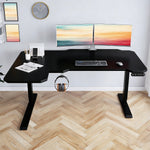 L-Shaped 59" Electric Standing Desk workspace desk setup