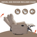 Heat Massage Manual Recliner Chair with Rocker and Swivel in Fabric for Living Room detail image 64