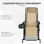 Outsunny Folding Zero Gravity Rocking Chair Set detail image 23