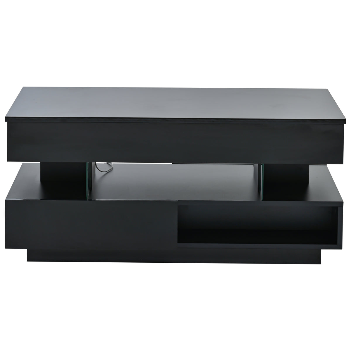 Lift-Top Coffee Table with Storage & LED Lights desktop storage organizer