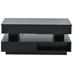 Lift-Top Coffee Table with Storage & LED Lights desktop storage organizer