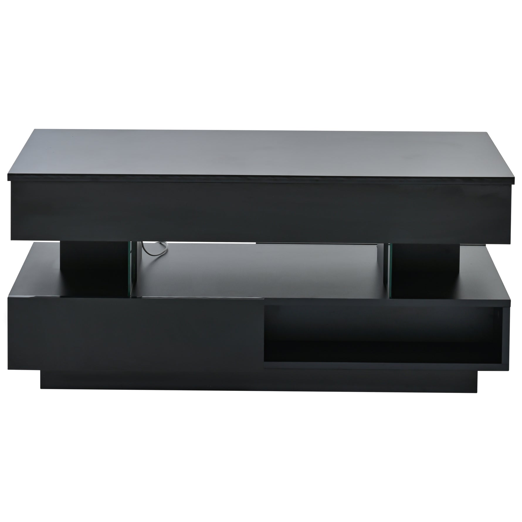 Lift-Top Coffee Table with Storage & LED Lights desktop storage organizer