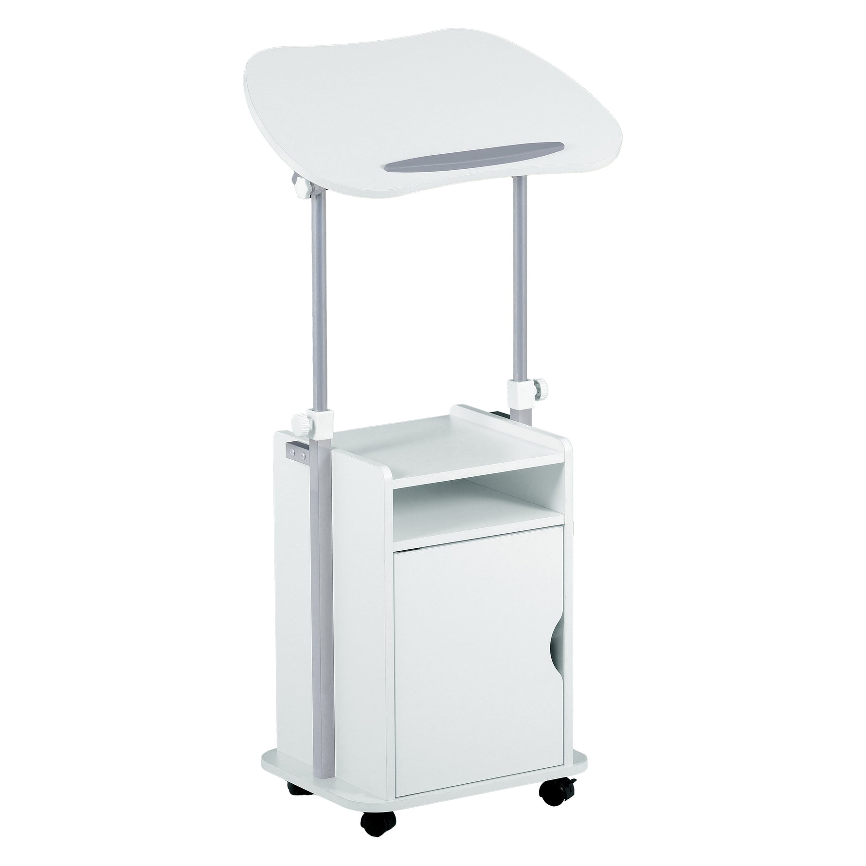 Techni Mobili Sit-to-Stand Laptop Cart with Storage mobile laptop workstation