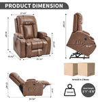 PU Infinite Position Up to 350 lb Single Motor Power Lift Recliner Chair detail image 21