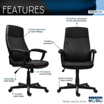 Techni Mobili Medium-Back Executive Chair, Black for home office seating