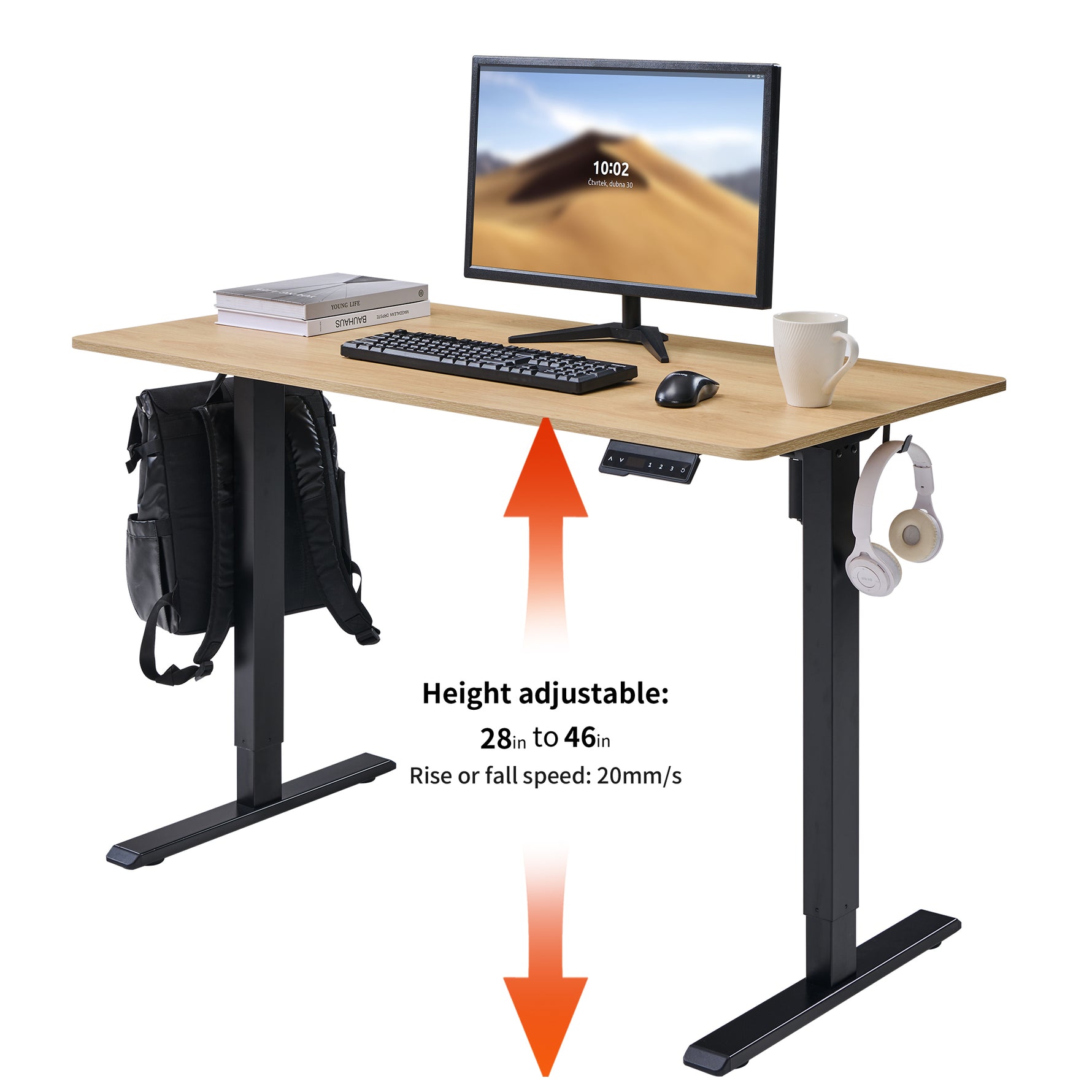 48" x 24" Electric Standing Desk workspace desk setup