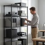 Heavy-Duty Adjustable Wire Shelving Unit with Wheels & Levelers for workshop, garage, storage, or utility use