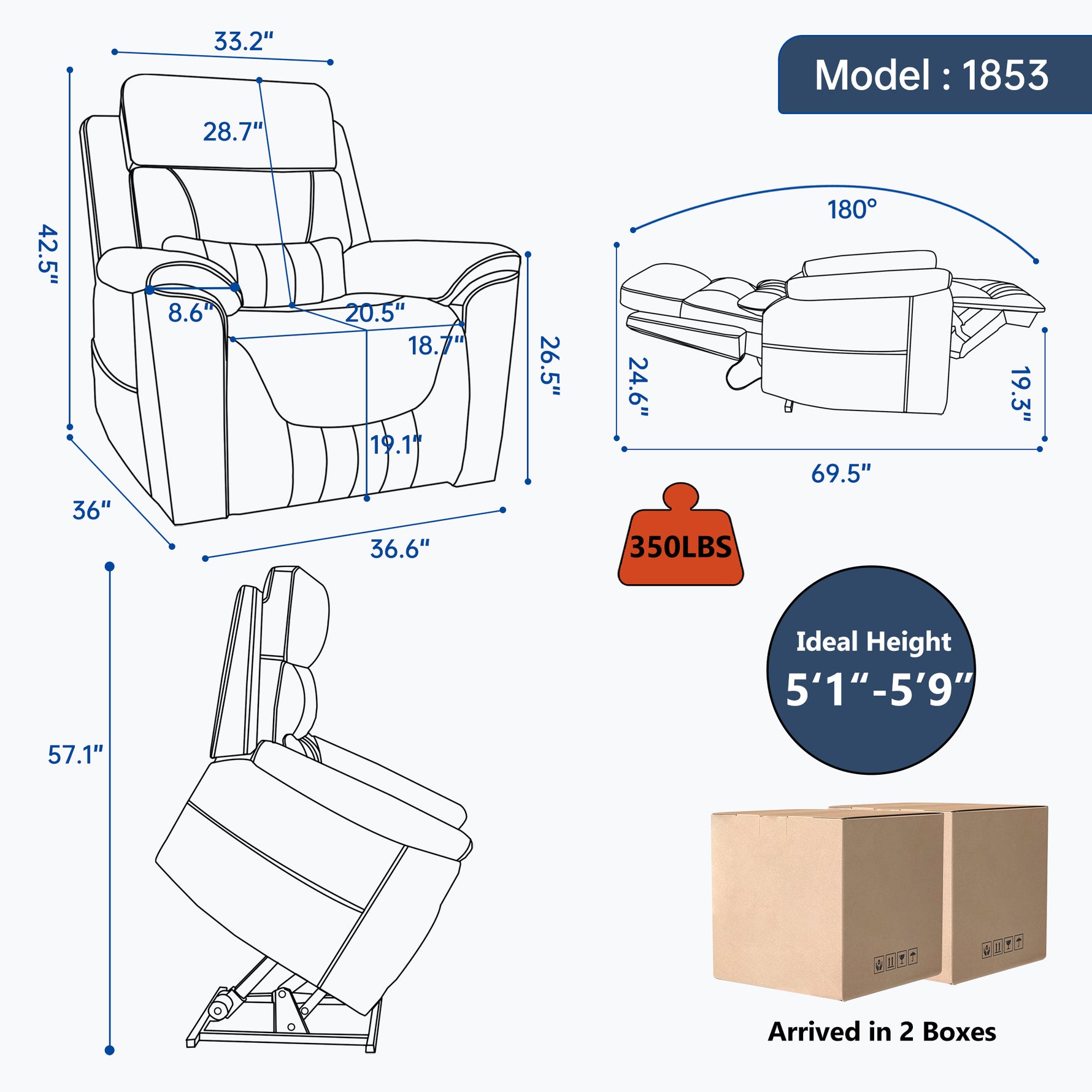 Dual-Motor Leather-Air Power Lift Recliner detail image 151