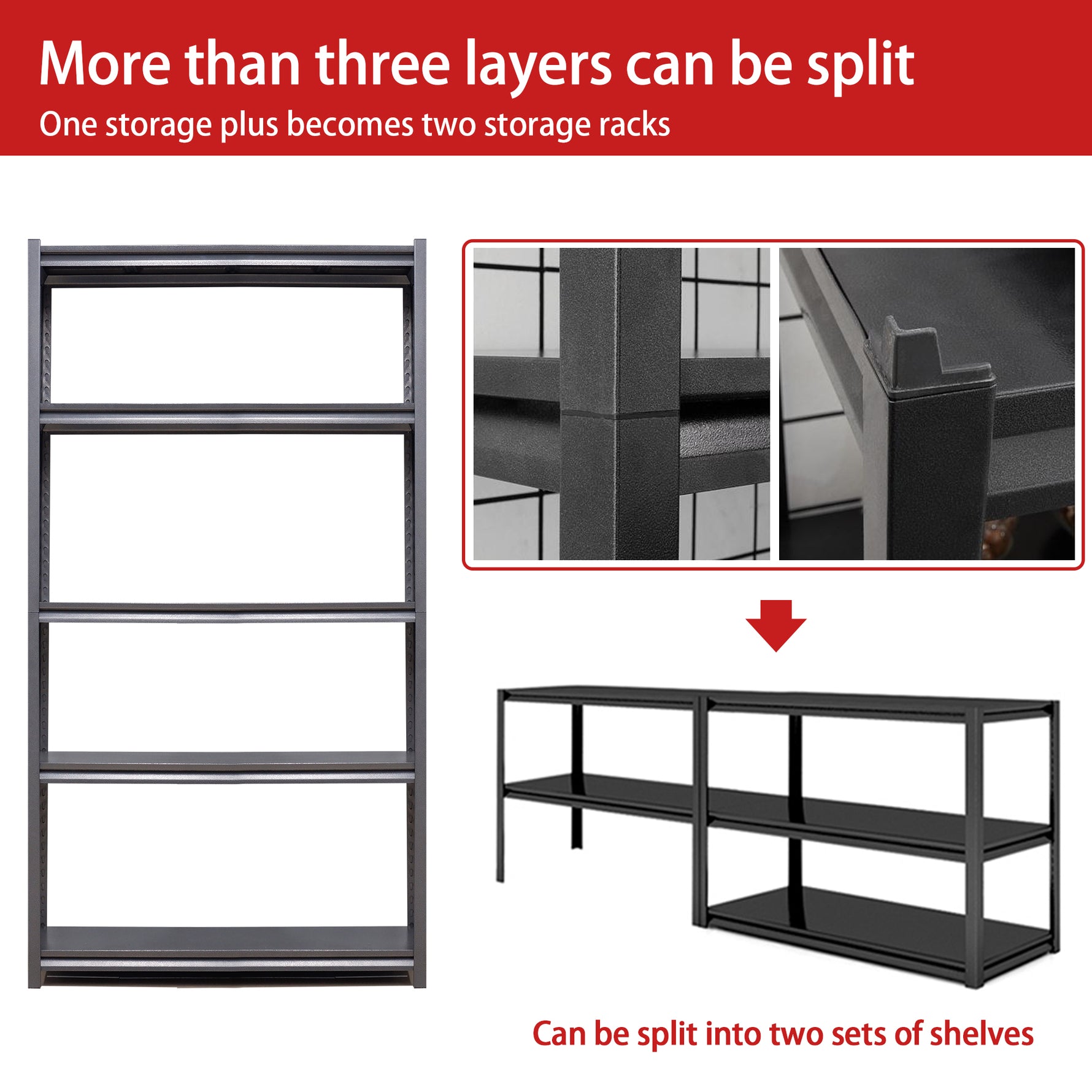 Industrial Heavy-Duty 5-Tier Adjustable Metal Shelving Unit for workshop, garage, storage, or utility use