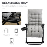 Outsunny Padded Zero Gravity Reclining Lounge Chair detail image 24