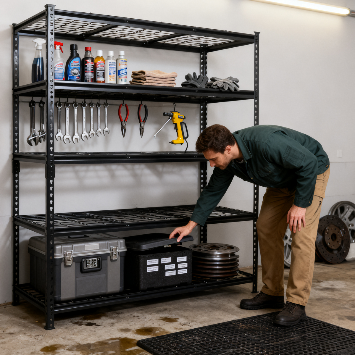 5-Tier Heavy-Duty Adjustable Metal Shelving Unit, 48" W x 24" D x 72" H for workshop, garage, storage, or utility use