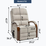 Power Chenille Lift Recliner Chair Dual Motor Infinite Position Up to 350 Pounds detail image 91
